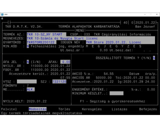 TKR 10-Számla és Nyugta Start licenc